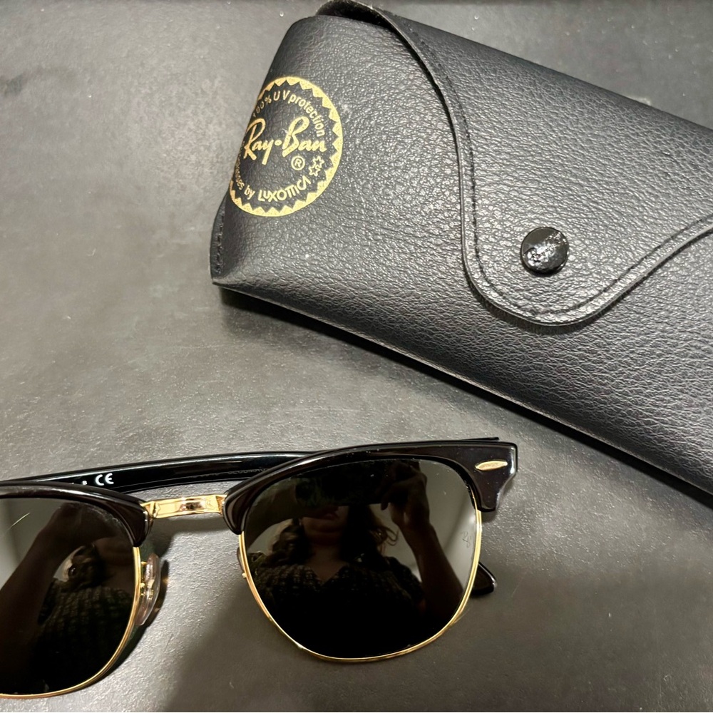 Ray-Ban Clubmaster Black and Gold Sunglasses